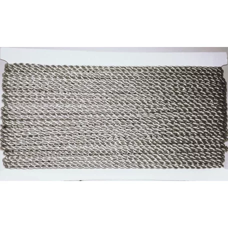 Arany zsinór sodrott 3 mm lurexes, arany vagy ezüst 25 méteres