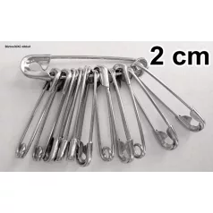 Biztosítótű nikkel 2/0 méret 2 cm-es, 12 db/szett