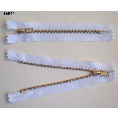 Fémcipzár VT10 zárt réz húzózár 20 cm,    (10 db/csomag) 