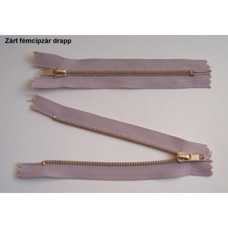 Fémcipzár VT10 zárt réz húzózár 20 cm,    (10 db/csomag) 