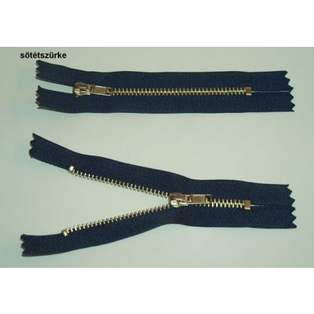 Fémcipzár VT10 zárt réz húzózár 20 cm,    (10 db/csomag) 