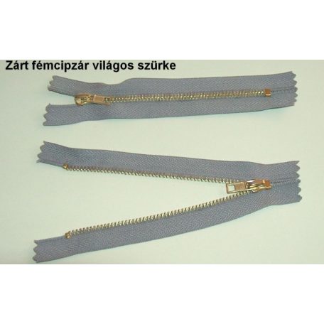 Fémcipzár VT10 zárt réz húzózár 20 cm,    (10 db/csomag) 