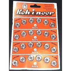   Patent No.:7. 18 mm. Varrható fémpatent.  4400 Ft/levél ( 24 pár/levél)