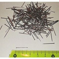   Gombostű rövid vasgombostű dekorációhoz, patchworkhöz, 15 mm. 50 gr/doboz. "deyi"  (kb. 500 db)