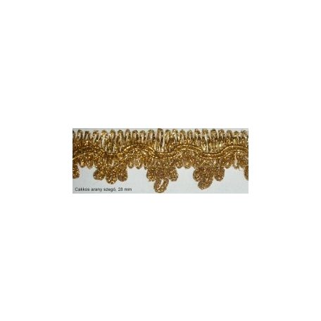 Cakkos arany lurex szegő szalag, 28 mm, 475 Ft/m (25 m/kiszerelés)