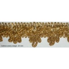   Cakkos arany lurex szegő szalag, 28 mm, 475 Ft/m (25 m/kiszerelés)