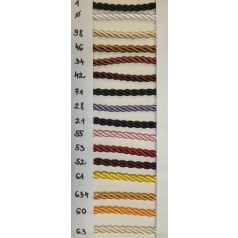  Sodrott zsinór 6 mm több színben, 2 szálas,  (25 méteres)