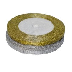   Lurex szalag 20 mm, arany vagy  ezüst,  (22 m/orsó) Díszkötöző szalag.