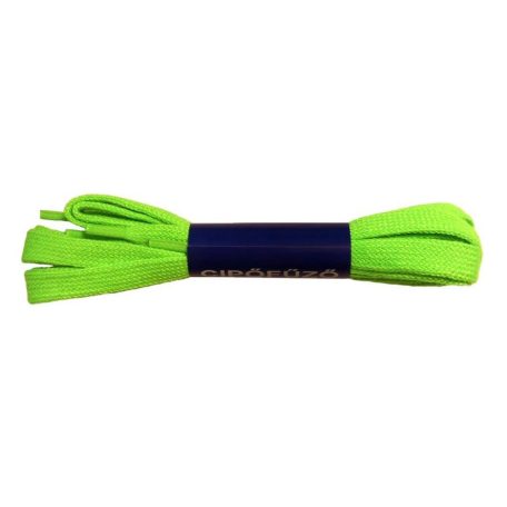 Neon zöld színű cipőfűzők, 110 cm, pamut.  (10 pár/csomag)