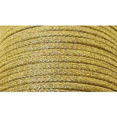   Mentezsinór, paszományzsinór 5 mm csillogó arany lurex. Lapos fonatolt zsinór. 50 m/kiszerelés