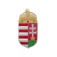   Magyar nemzeti címer, varrható, 65 mm x 33 mm   (kicsi) ( 5 db/csomag). Felvarró