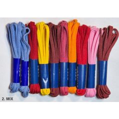   Lapos cipőfűző MIX-2 színekben 110 cm-es 6 fűzőlyukas cipőbe. ( 10 pár/csomag)