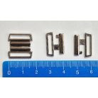 Fém csat 15 mm, ezüst, rozsdamentes.  10 db/csomag. Fürdőruha csat, fém kellék. 