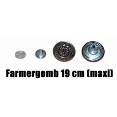   Farmergomb 19 mm, ( WWS felirat) ezüst vagy antik, MAXI . 74 Ft/db (50 db/csomag)