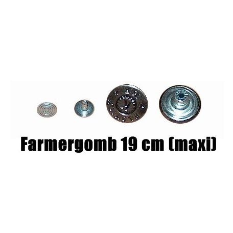 Farmergomb 19 mm, ( WWS felirat) ezüst vagy antik, MAXI . 74 Ft/db (50 db/csomag)