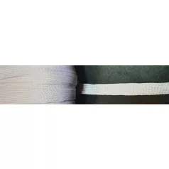   Lacetpótló szalag 8 mm, fehér, műszálas fűzőszalag. (100 m)