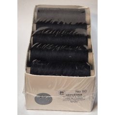   Gépcérna 50-es vastagságú 100 % pamut,  500 m/cséve, fehér v. fekete (5 db v.10 db )