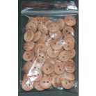 Fagomb natúr 25 mm (40-es) kétlyukú.   (25 db/csomag)