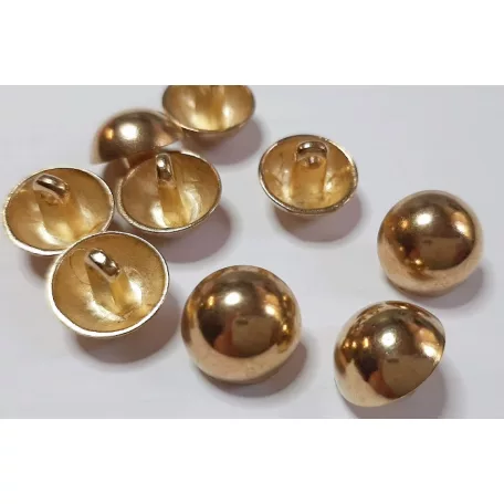 Pitykegomb 12,7 mm ( 20-as ) fém,  ezüst, antik vagy arany színű, könnyített gomb.  (50 db/cs)