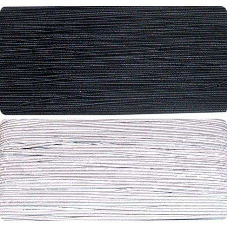 Gumizsinór 1 mm-es hengeres kalapgumi, fekete vagy fehér, (Art:4230/2)  ( 50 méteres)