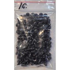   Csőszegecs, bőrszegecs 6 mm, fekete színben, vas alapú.  (100 pár / cs) Fémkellék. 