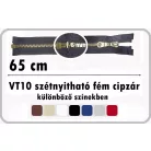 Fémcipzár 65 cm  VT10 szétnyitható húzózár, antikolt réz, többféle színben.  (5 db/cs )