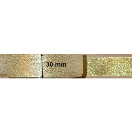 Lurex szalag, 30 mm, arany vagy ezüst színben, dekorációs kellék.. 115 Ft/m  (22 méter/orsó ) 