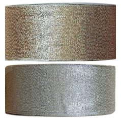   Lurex szalag, 30 mm, arany vagy ezüst színben, dekorációs kellék..  (22 méter/orsó ) 