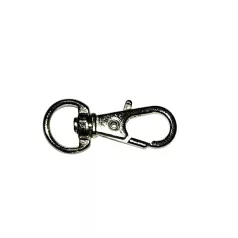   Karabiner 10 mm -es bújtatóval. Nikkel ezüst színű.   ( 25 db )