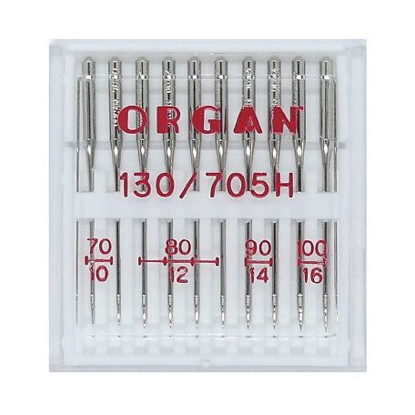 Háztartási varrógéptű Organ 130/705 H. vegyes méretek 70-80-90-100-as tűk 2-2 db (10 db/levél) 