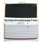 Gumipertli 7 mm erősített gumiszalag fehér vagy fekete színben, (10-es)  50 m /kiszerelés