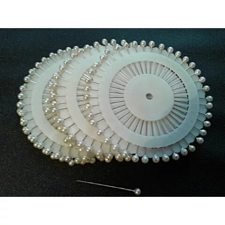 Gombostű készlet kerek, műanyag fejjel, 35 mm, vegyes, fehér, fekete,  480 darabos,  ( 1 zsugor )