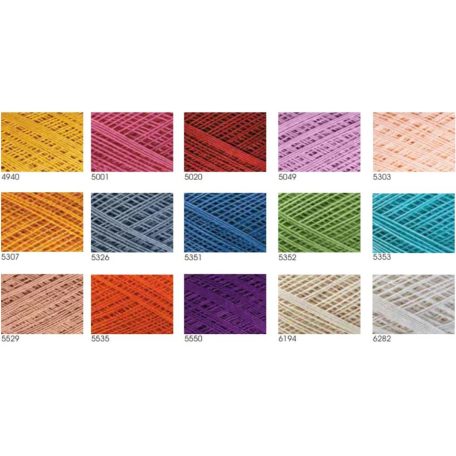 Violet horgoló fonal 50 gr-os pamut. Többféle színben. 6 db / csomag   Ne 10/3 Nm 17/3 282 méter . YarnArt 