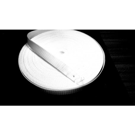 Heveder 25 mm bordás fekete vagy fehér.  (25 méteres) PES