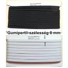 Gumipertli 8 mm erősített gumiszalag fehér vagy fekete színben, (12 szálas ) ( 50 méteres) Gatyagumi.