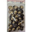 Pitykegomb 17 mm (28-as) fém,  fényes  vagy matt ezüst, réz antik színben, hátul varró  ( 50 db) 