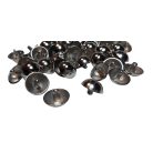 Pitykegomb 17 mm (28-as) fém,  fényes  vagy matt ezüst, réz antik színben, hátul varró  ( 50 db) 