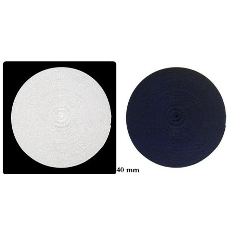 Sávolyheveder 40 mm bordás fekete vagy fehér.  210 Ft/m  ( 25méteres)