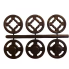 Műanyag patent varrható, 7 mm-10 mm -13 mm.  Fehér, átlátszó vagy fekete, 990 Ft/csomag 