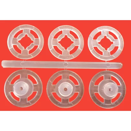 Műanyag patent varrható, 7 mm-10 mm -13 mm.  Fehér, átlátszó vagy fekete, 990 Ft/csomag 