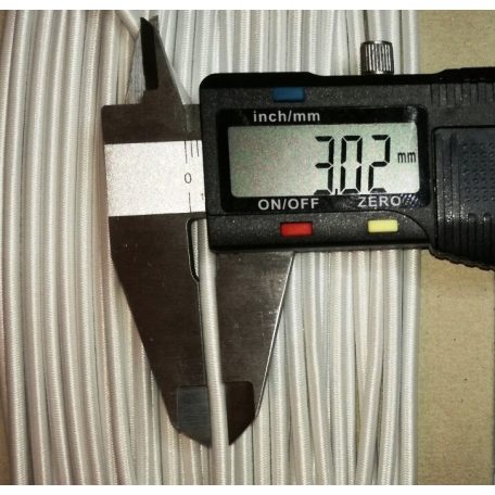 Gumizsinór 3 mm-es hengeres  fehér, fekete, (50 méter) (körgumi),