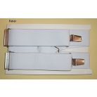 Nadrágtartó "X" hátsóval, 110-115 cm hosszú, 36 mm széles kantár gumival, állítható csattal. Többféle színben, (115/36) 