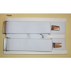   Nadrágtartó "X" hátsóval, 110-115 cm hosszú, 36 mm széles kantár gumival, állítható csattal. Többféle színben, (115/36) 