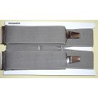 Nadrágtartó "X" hátsóval, 110-115 cm hosszú, 36 mm széles kantár gumival, állítható csattal. Többféle színben, (115/36) 