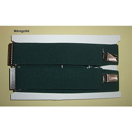 Nadrágtartó "X" hátsóval, 110-115 cm hosszú, 36 mm széles kantár gumival, állítható csattal. Többféle színben, (115/36) 