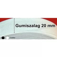   Gumiszalag 20 mm 5 méteres normál gumi fehér vagy fekete, gatyagumi (kis kiszerelés) 