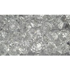   Akril golyógomb, 10mm ( 16-os), átlátszó, felvarrható. Menyasszonyi vagy elegáns blúzgomb. 10 db/csomag