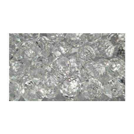 Akril golyógomb, 10mm ( 16-os), átlátszó, felvarrható. Menyasszonyi vagy elegáns blúzgomb. 10 db/csomag