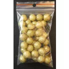 Csillámos golyó 15 mm-es hungarocell gömb, arany 40 db/csomag. Karácsonyi dekorációs kellék. Glitteres