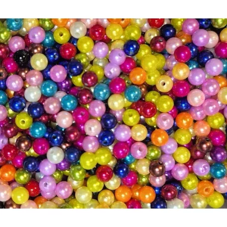 Gyöngy mix 8 mm fűzhető, vegyes, élénk színek 46 gr. Kb. 200 db/csomag